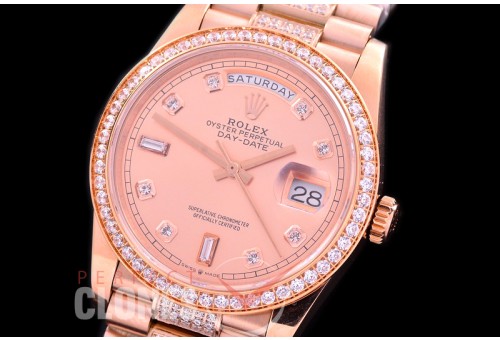 R36DDR-115D2 BP 128345RBR 2019 DayDate RG/RG Fluted/President Rose Gold Diamonds A-2836