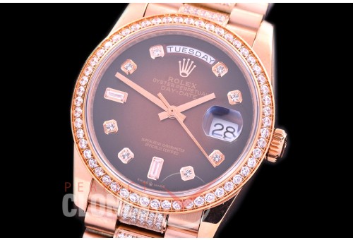 R36DDR-116D2 BP 128345RBR 2019 DayDate RG/RG Fluted/President Brown Diamonds A-2836