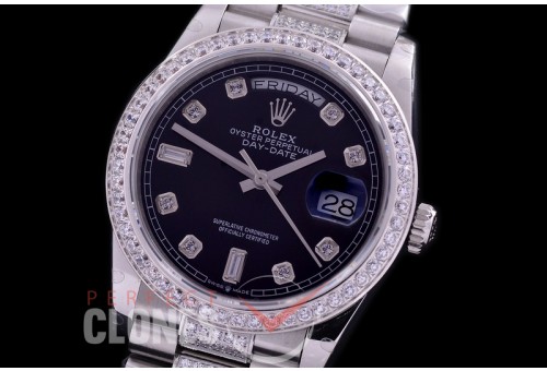 R36DDS-112D2 BP 128349RBR 2019 DayDate SS/SS Fluted/President Black Diamonds A-2836