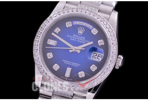 R36DDS-114D2 BP 128349RBR 2019 DayDate SS/SS Fluted/President Blue Diamonds A-2836