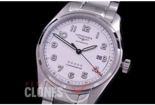 0 0 0 LG-SPW-101 CF Spirit Pilot's Watch Automatic SS/SS White Numerals Asian Clone 2892