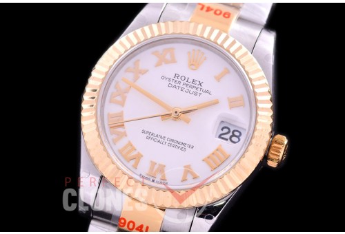 R31DJT-171 GMF 904 Steel Datejust Midsize 278383 SS/YG Fluted/Oyster White Roman Asian Clone 2824