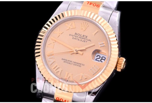 R31DJT-175 GMF 904 Steel Datejust Midsize 278273 SS/YG Fluted/Oyster Gold Roman Asian Clone 2824 