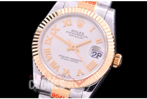 R31DJT-170 GMF 904 Steel Datejust Midsize 278273 SS/YG Fluted/Oyster Silver Roman Asian Clone 2824 