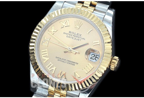 R31DJT-425J BP Datejust Midsize 278283 SS/YG Fluted/Jubilee Gold Roman Asian Clone 2824