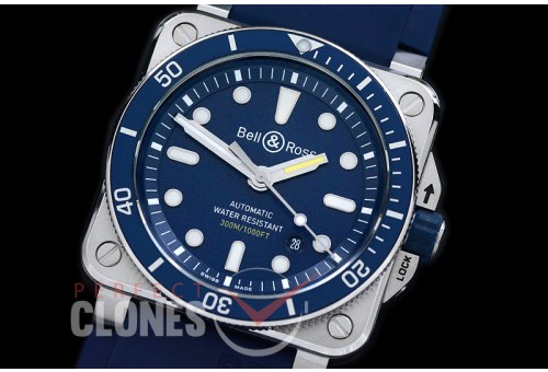0 0 0 BR03-92-022 BR03-92 Diver SS/RU Blue Miyota 9015 