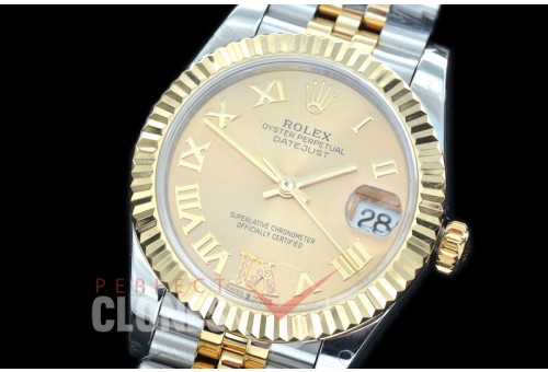 R31DJT-428J BP Datejust Midsize 278283 SS/YG Fluted/Jubilee Gold Roman-Diamonds Asian Clone 2824