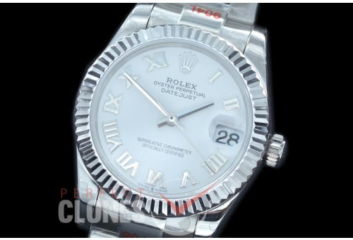 R31DJS-171 GMF 904 Steel Datejust Midsize 278274 SS/SS Fluted/Oyster White Roman Asian Clone 2824