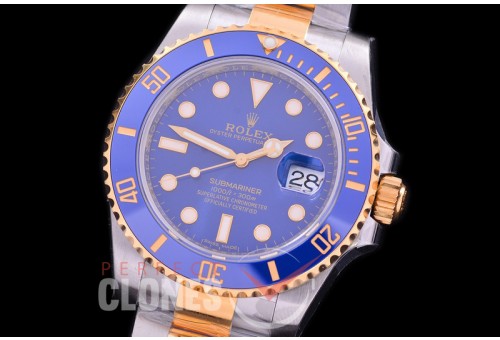 0 0 0 0 0 0 0 0 RLST00152 VSF 904L Steel Submariner 116613LB SS/YG Blue VS3135