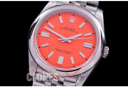 RLOY-41-035S GMF 904 Steel Osyter Perpetual 41mm 124300 SS/SS Coral Red Sticks VR 3230