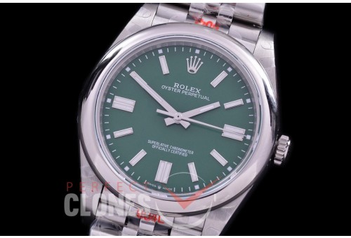 RLOY-41-034S GMF 904 Steel Osyter Perpetual 41mm 124300 SS/SS Green Sticks VR 3230