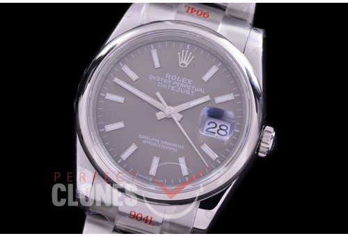 R36DJS-3235-153S GMF 126234 SS/SS Smooth/Oyster Dark Rhodium Grey Sticks SH 3235 904L Steel 