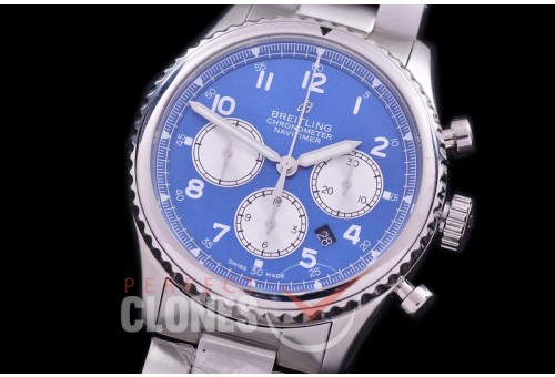 BL-AV8-108S Aviator 8 B01 Chronograph 43 Mosquito SS/SS Blue A-7750 