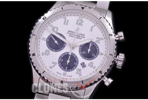 BL-AV8-106S Aviator 8 B01 Chronograph 43 Mosquito SS/SS White A-7750 