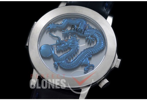 0 0 0 PI-ALP-103 Altiplano Double Jeu Dragon Limited Ed SS/LE Blue Jap Quartz 