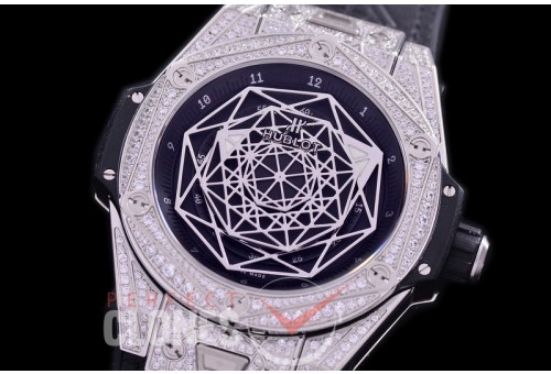 HB-SB-102D DF Big Bang Sang Bleu 45mm SS/LE Black Miyota 8215 Modified 