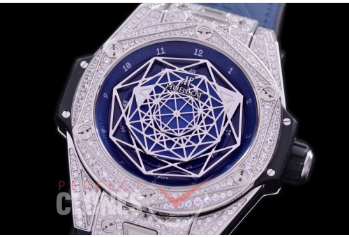 HB-SB-103D DF Big Bang Sang Bleu 45mm SS/LE Blue Miyota 8215 Modified 