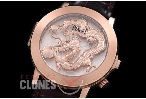 0 0 0 PI-ALP-109 Altiplano Double Jeu Dragon Limited Ed RG/LE Rose Gold Jap Quartz