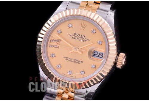 R28DJT-445J BP Datejust 28mm Ladies 279173 SS/YG Fluted/Jubilee Gold Star Diamonds Eta 2671