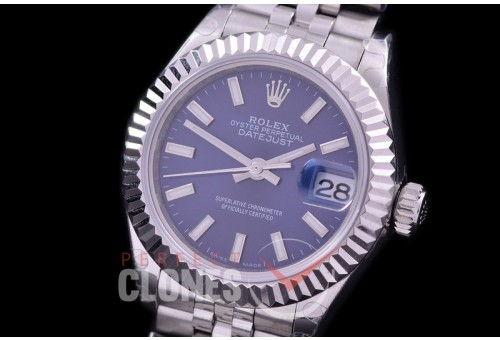 R28DJS-404J BP Datejust 28mm Ladies 279174 SS/SS Fluted/Jubilee Blue Sticks Eta 2671