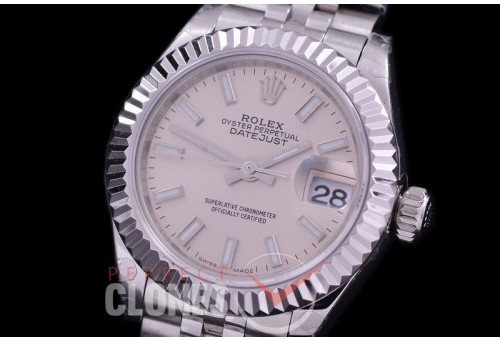 R28DJS-400J BP Datejust 28mm Ladies 279174 SS/SS Fluted/Jubilee Silver Sticks Eta 2671