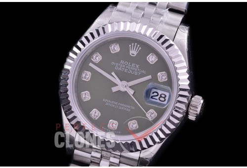 R28DJS-416J BP Datejust 28mm Ladies 279174 SS/SS Fluted/Jubilee Green Diamonds Eta 2671