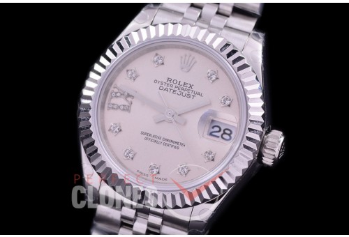 R28DJS-440J BP Datejust 28mm Ladies 279174 SS/SS Fluted/Jubilee Silver Star Diamonds Eta 2671