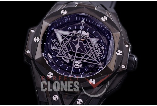 HB-SBC-122 DF Big Bang Sang Bleu Chronograph 45mm PVD/RU Black A-7750 Modified