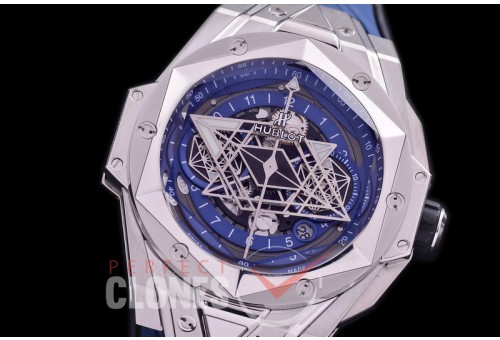 HB-SBC-103 DF Big Bang Sang Bleu Chronograph 45mm SS/RU Blue A-7750 Modified