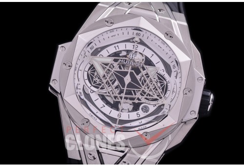 HB-SBC-101 DF Big Bang Sang Bleu Chronograph 45mm SS/RU White A-7750 Modified