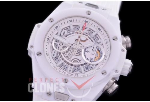 HB45-016W Big Bang Unico Matte CER/RU White Skeleton Asian 7750 28800