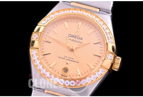 0 OMCON-29-123D Constellation Automatic Date 29mm SS/YG Gold Sticks Eta 2688 Mod to Calibre 8700
