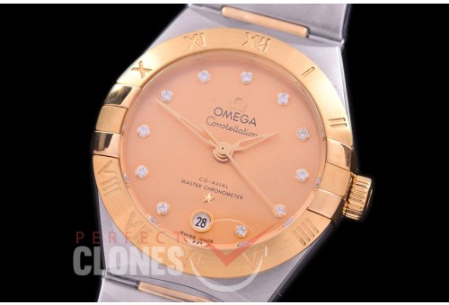 0 OMCON-29-133 Constellation Automatic Date 29mm SS/YG Gold Dial Eta 2688 Mod to Calibre 8700