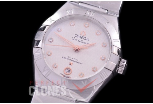 0 OMCON-29-112 Constellation Automatic Date 29mm SS/SS White Diam Eta 2688 Mod to Calibre 8700