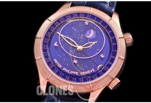 0 0 0 PPSM-6102-066 ARF 6102R Sky Moon Celestial Automatic RG/LE Blue Asian Customized