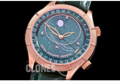 0 0 0 PPSM-6102-068 ARF 6102R Sky Moon Celestial Automatic RG/LE Green Asian Customized