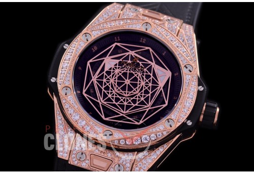 HB-SB-062D HRF Big Bang Sang Bleu 45mm RG/LE Black Miyota 8215 Modified