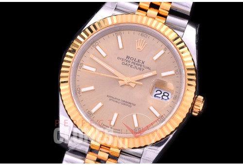 R41DJT-3235-055 XF/VSF 126333 904 Steel SS/YG Fluted/Jubilee Gold Sticks VS 3235 - 72 Hours Power Reserve 