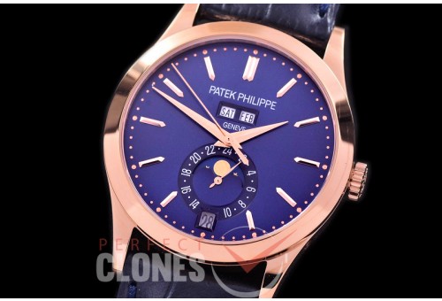 PP-5396-113L ARF Complications 5396 Annual Calender RG/LE Blue Miyota 9100 Mod to Calibre 324