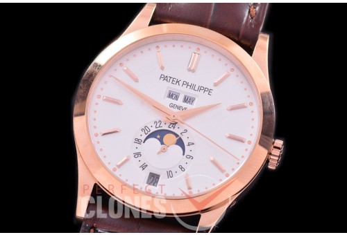 PP-5396-111L ARF Complications 5396 Annual Calender RG/LE White Miyota 9100 Mod to Calibre 324