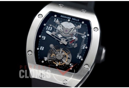 RM001-102 RM001 Tourbillon Polished SS/RU Dark Grey Asian Bridge Tourbillon 