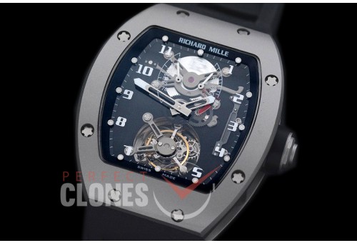 RM001-101 RM001 Tourbillon Sandblasted SS/RU Dark Grey Asian Bridge Tourbillon 