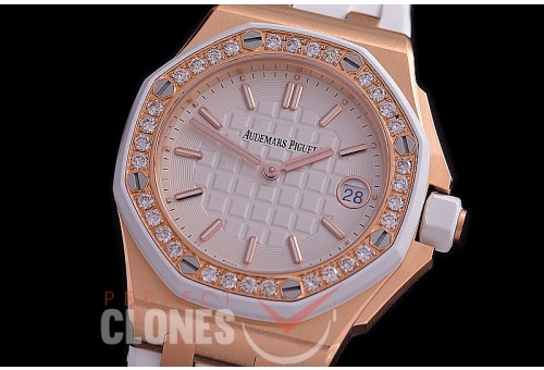 0 0 0 0 0 0 AP67540-106 Royal Oak Offshore 67540 37mm RG/RU Swiss Quartz - Real Diamonds 