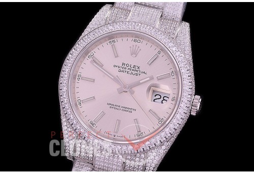 0 0 R41DJS-010 BP 904L Steel 126334 Diam/Oyster SS/SS/Diam Silver Sticks Asian 2824