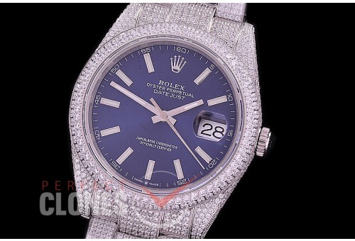 0 0 R41DJS-014 BP 904L Steel 126334 Diam/Oyster SS/SS/Diam Blue Sticks Asian 2824