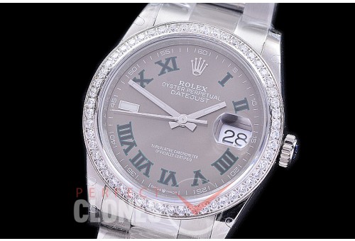 R36DJS-580Z BP Datejust 36 126234 SS/SS Diam/Oyster 2021 Grey/Green Roman A-2824