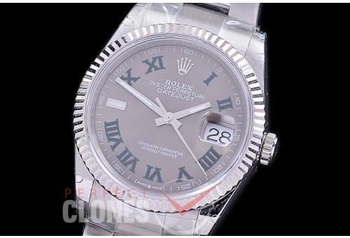 R36DJS-580 BP Datejust 36 126234 SS/SS Fluted/Oyster 2021 Grey/Green Roman A-2824