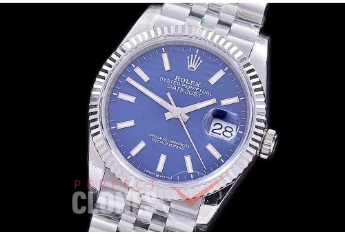 R36DJS-531 BP Datejust 36 126234 SS/SS Fluted/Jubilee 2021 Blue Fluted Sticks A-2824