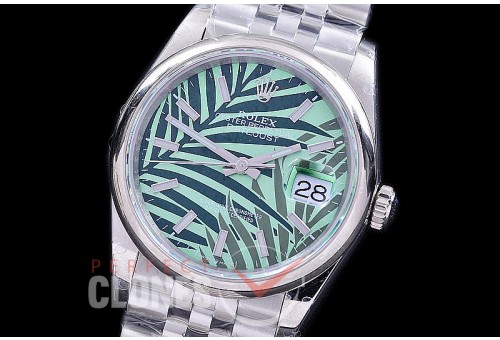 R36DJS-536S BP Datejust 36 126234 SS/SS Smooth/Jubilee 2021 Green Palm Motif Sticks A-2824