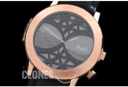 0 0 0 PI-ALP-087 Altiplano Double Jeu Paris Inspirations Limited Ed RG/LE Black Jap Quartz 